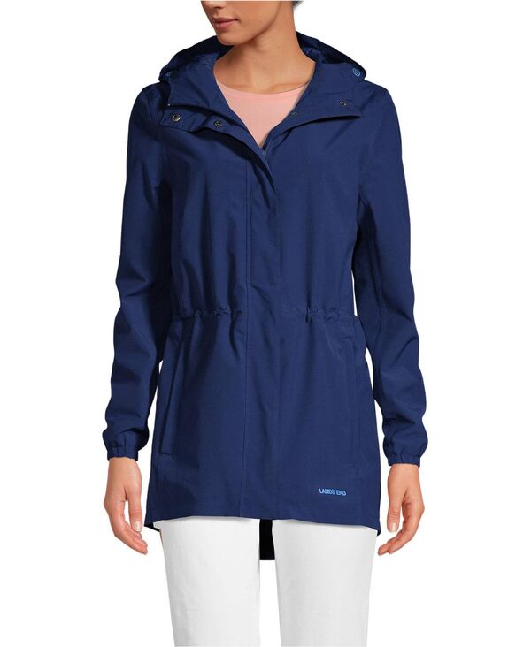 ランズエンド レディース アウター ジャケット・ブルゾン トール コート Lands' End Women's Tall Squall Packable Waterproof Raincoat Deep sea navy ネイビー