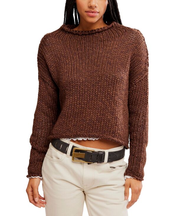 フリーピープル レディース アウター ニット・セーター クルーネック Free People Women's Opal Crew Neck Sweater Chicory Coffee コーヒー｜ReVida 店 23,532円