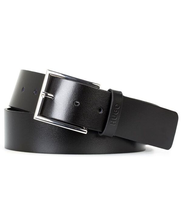 ヒューゴボス メンズ 付属物 胴締め なめし革 Hugo Boss Men\u0027s Grainy Leather Belt Black 黒いこと ベルト・サスペンダー-バッグ・小物・ブランド雑貨-メンズベルト