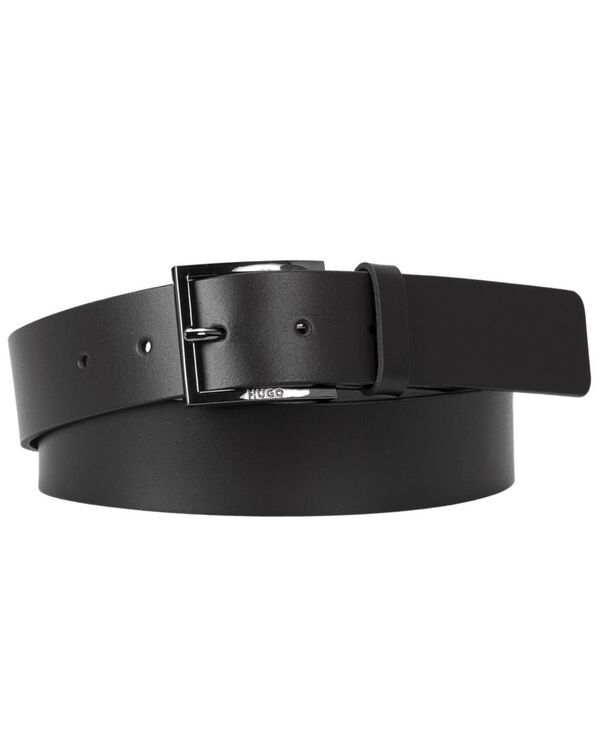 ヒューゴボス メンズ アクセサリー ベルト レザー ロゴ Hugo Boss Men's Embossed Logo Leather Belt Black ブラック