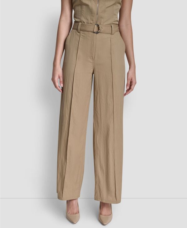 ダナ キャラン ニューヨーク レディース ボトムス カジュアルパンツ DKNY Women's Belted Front Seam Twill Pants Travertine 14,415円