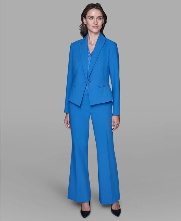 カール ラガーフェルド レディース アウター ジャケット・ブルゾン クロップド KARLAGERFELD PARIS Women's Cropped One Button Jacket French Blue ブルー