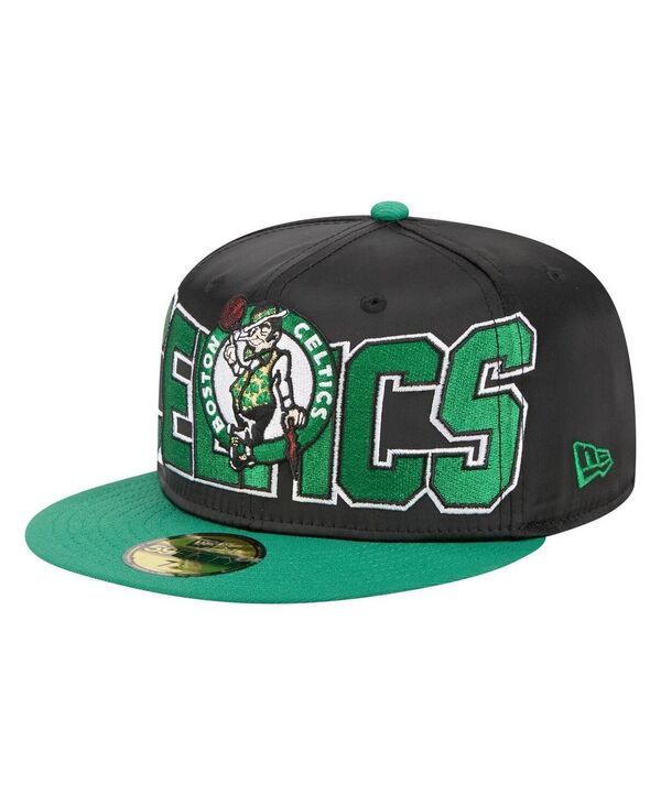 ニューエラ メンズ アクセサリー 帽子 サテン New Era Men's Black/Kelly Green Boston Celticsatin Two-Tone 59FIFTY Fitted Hat Blackelly Green ブラック