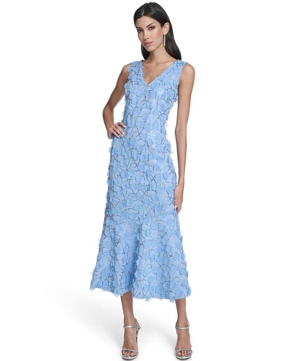 エリザジェイ レディース トップス ワンピース Vネック ミディ Eliza J Women's V-Neck Midi Dress Blue ブルー|ReVida 店