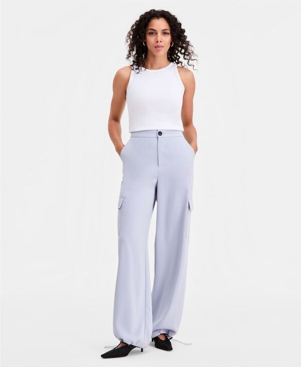 バースリー レディース ボトムス カジュアルパンツ Bar III Women's Tailored Cargo Jogger Pants Powder Blue ブルー
