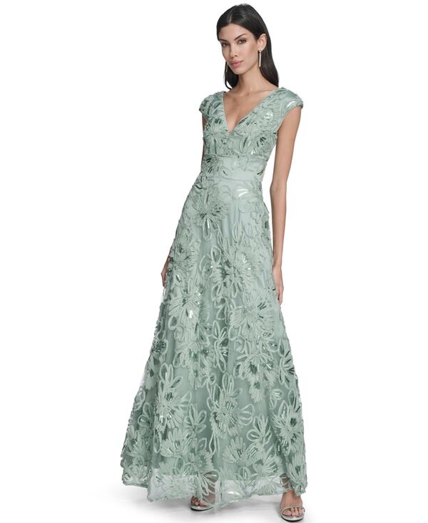 エリザジェイ レディース トップス ワンピース Vネック Eliza J Women's V-Neck Ball Gown Sage セージ