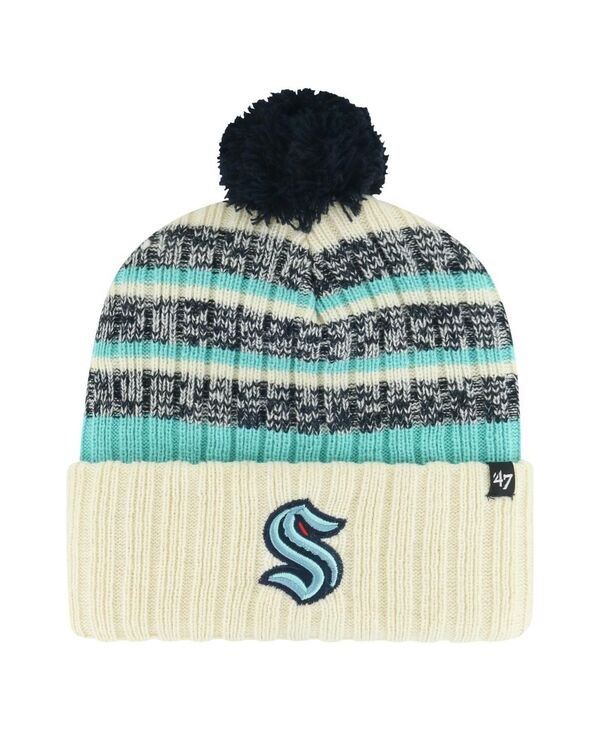 47 ブランド メンズ アクセサリー 帽子 ニット '47 Brand Men's Cream Seattle Kraken Tavern Cuffed Knit Hat with Pom Cream クリーム