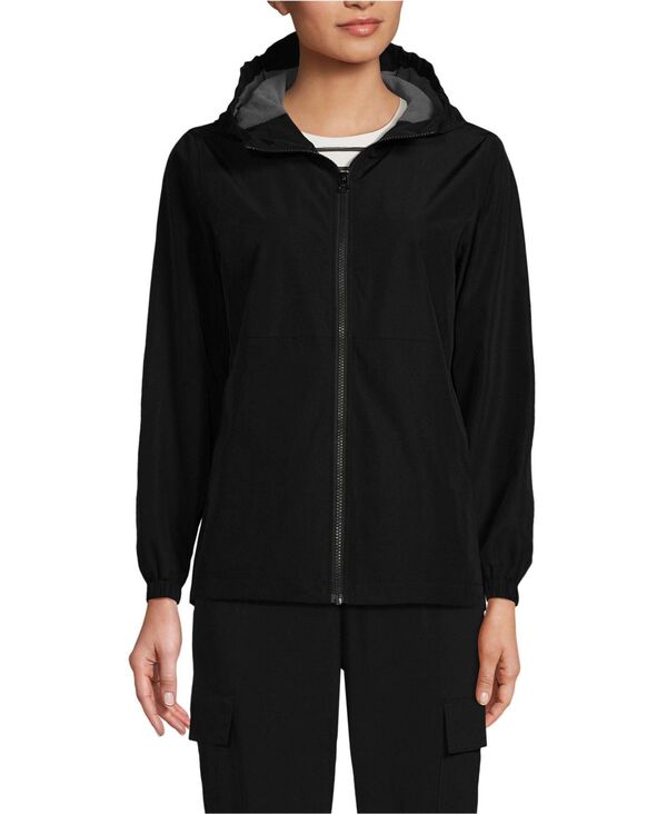 ランズエンド レディース アウター ジャケット・ブルゾン Lands' End Women's Rain Jacket Black ブラック｜ReVida 店