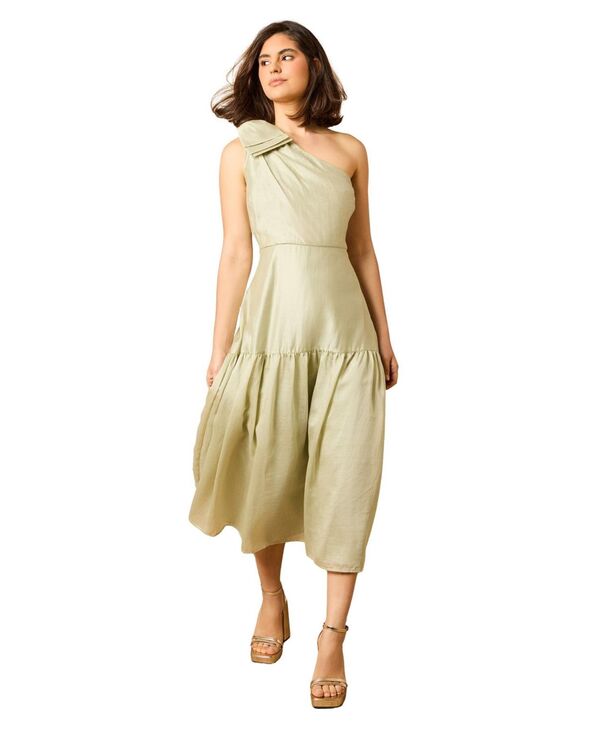 オアシス レディース トップス ワンピース ミディ Oasis Bow Shoulder Detail Midi Dress Pistachio