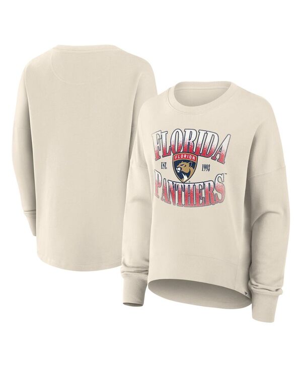 ファナティクス レディース アウター パーカー・スウェット プルオーバー Fanatics Women\u0027s Cream Florida Panthers Oversized Slice Pullover Sweatshirt Cream 皮膚軟化剤