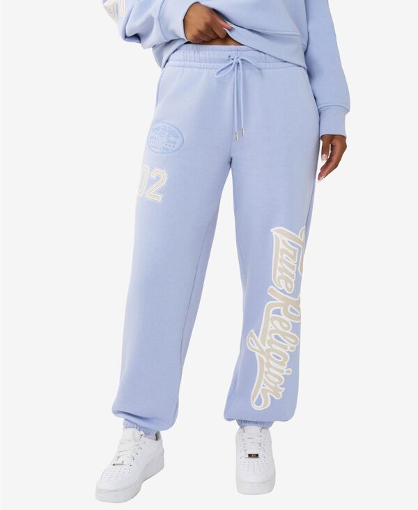 トゥルーレリジョン レディース ボトムス カジュアルパンツ フリース True Religion Women's Fleece Boyfriend Jogger Pants Brunnera Blue ブルー