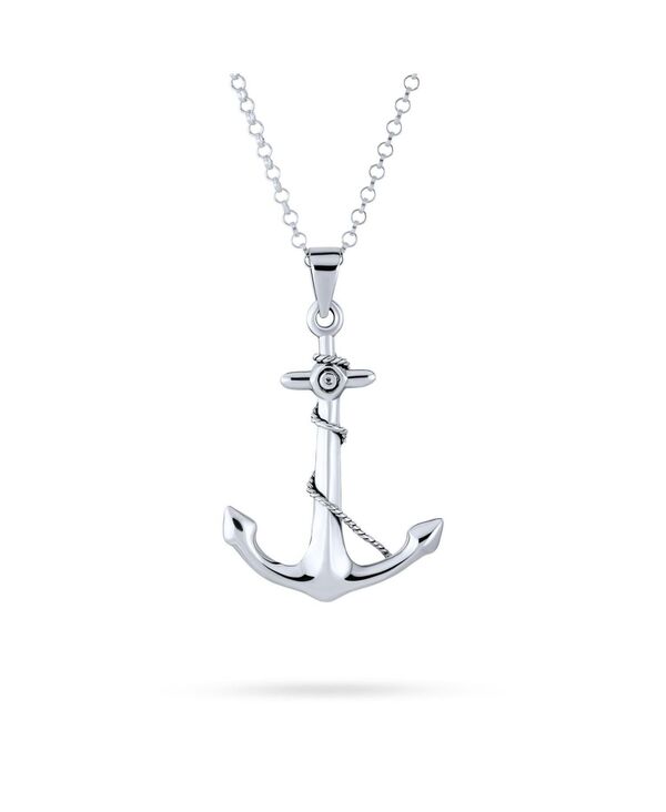 ブリング レディース アクセサリー ネックレス・チョーカー・ペンダントトップ レース Bling Jewelry Nautical Tropical Ship Boat Rope Anchor Pendant Necklace .925 Sterling Silver シルバー