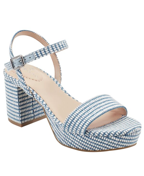 バンドリーノ レディース シューズ サンダル プラットフォーム ヒール Bandolino Women's Pennie Platform Block Heel Sandals Blue/White Denim ホワイト