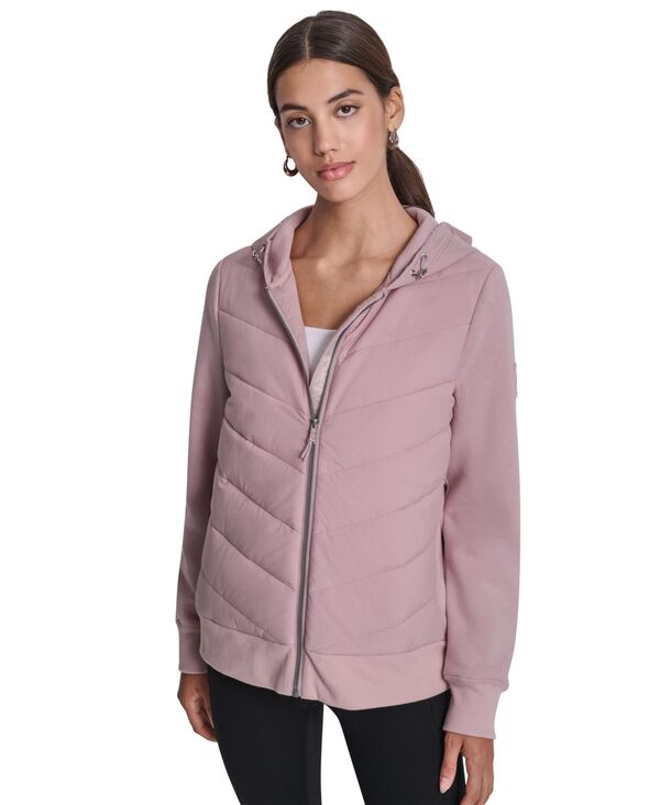 ダナ キャラン ニューヨーク レディース アウター ジャケット・ブルゾン フーデッドジャケット DKNY Women Lightweight Hybrid Full-Zip Hooded Jacket Allure