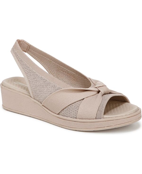 ライフストライド レディース シューズ サンダル LifeStride Women's Bell Washable Slingback Wedge Sandals Barely Beige Knit Fabric ベージュ
