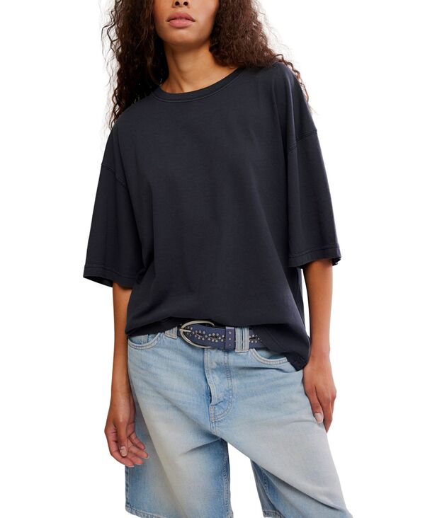 フリーピープル レディース トップス Tシャツ クルーネック Free People Women's Perfect Oversized Crew Neck T-Shirt Black ブラック