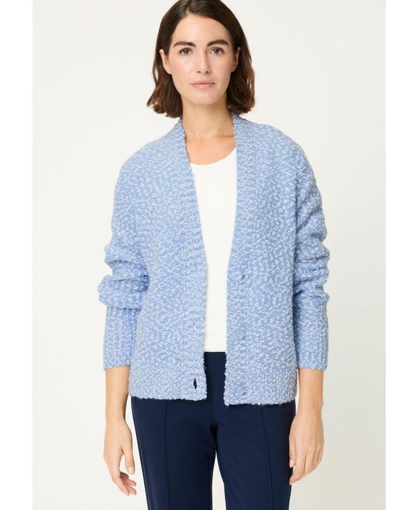 オルセン レディース アウター ニット・セーター カーディガン Olsen Women's Two-Tone Boucle Cardigan Cloud blue ブルー｜ReVida 店