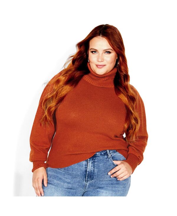 シティーシック レディース アウター ニット・セーター プラスサイズ CITY CHIC Plusize Softly Sweet Sweater Toffee