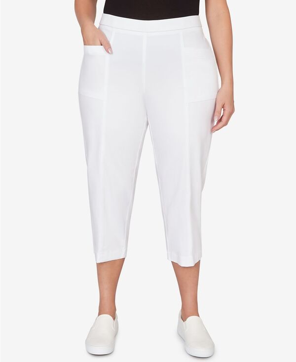 アルフレッド ダナー レディース ボトムス カジュアルパンツ プラスサイズ キャップ Alfredunner Plusize The Royal Treatment Relaxed Flat Front Patch Pocket Capri Pants Pure White ホワイト|ReVida 店