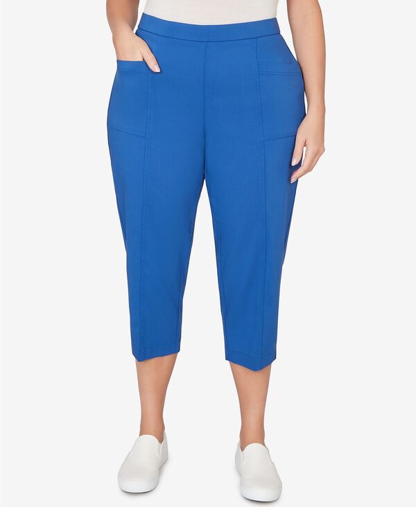 アルフレッド ダナー レディース ボトムス カジュアルパンツ プラスサイズ キャップ Alfredunner Plusize The Royal Treatment Relaxed Flat Front Patch Pocket Capri Pants Royal Blue ブルー