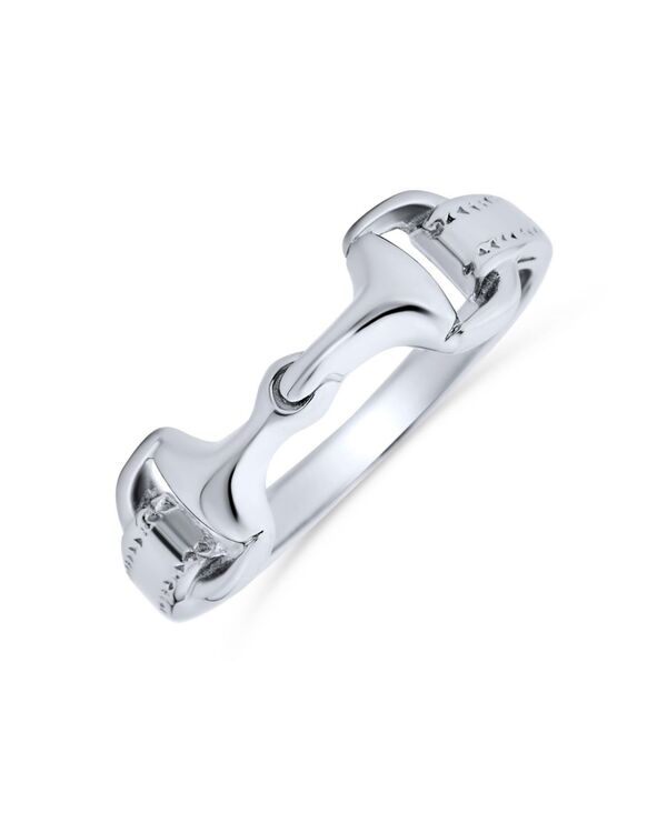 ブリング レディース アクセサリー Bling Jewelry Cowgirl Equestrian Lover Double Horse Snaffle Bit Band Ring Sterling Silver シルバー
