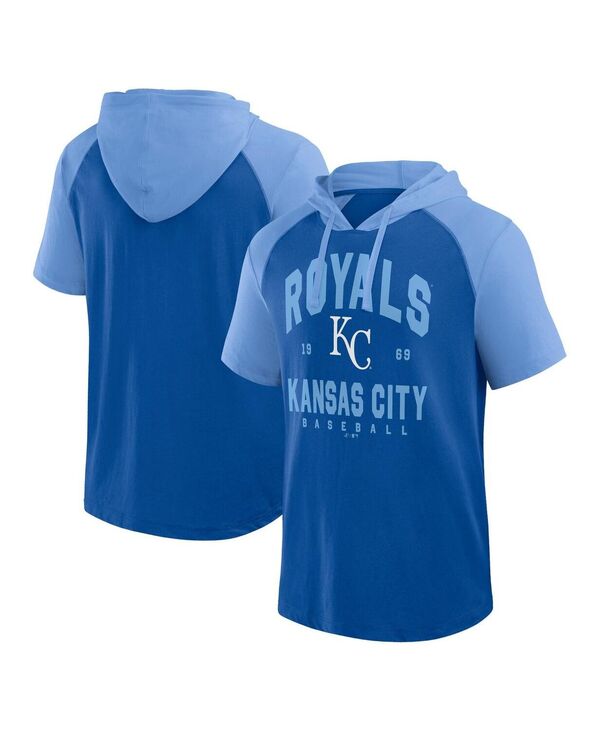 ファナティクス メンズ トップス Tシャツ パーカー Fanatics Men's Royal Kansas City Royals Prime Raglan Short Sleeve Hoodie T-Shirt Royal
