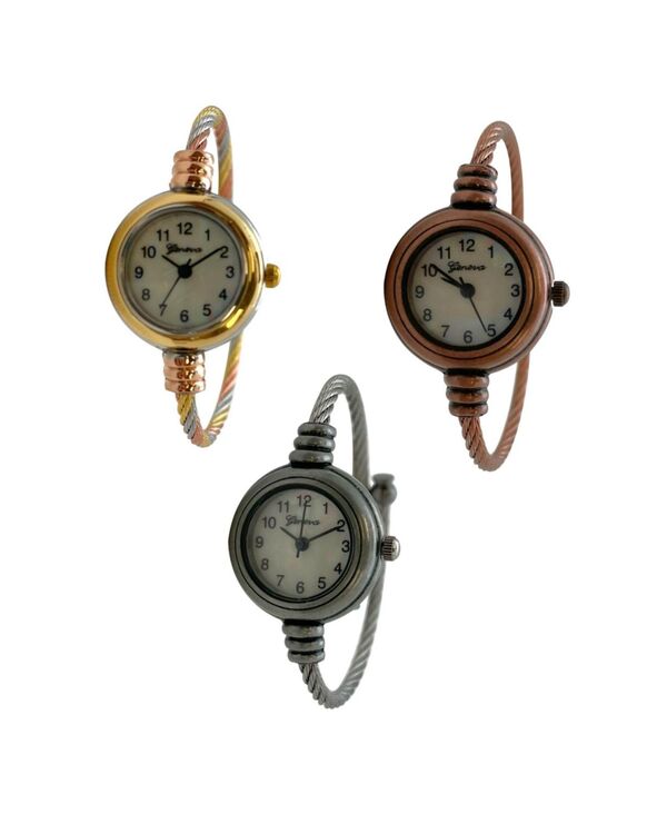 オリビアプラット レディース アクセサリー 腕時計 Olivia Pratt Pack #1 3 Pack Fashion Analog Bangle Cuff Wrist Bracelet Wire Bangle Women Watch Option 1