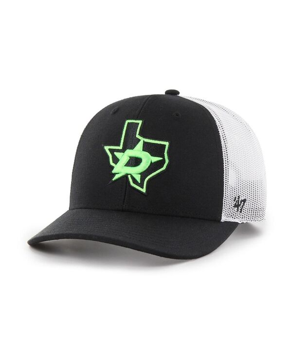 47 ブランド メンズ アクセサリー 帽子 '47 Brand Men's Black/White Dallastars Prestige Adjustable Trucker Hat Black White ホワイト