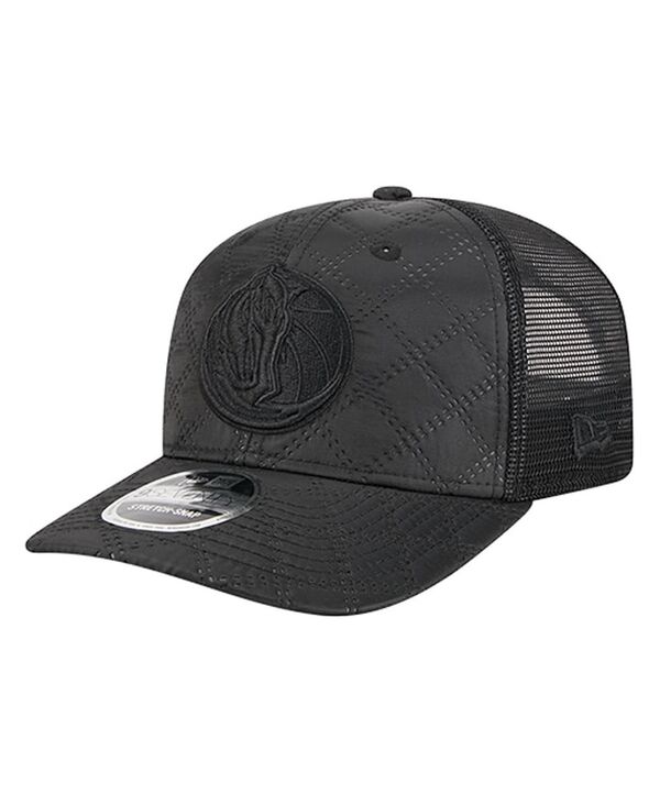 ニューエラ メンズ アクセサリー 帽子 キルティング New Era Men's Black Dallas Mavericks Quilted 9SEVENTY Trucker Adjustable Hat Black ブラック