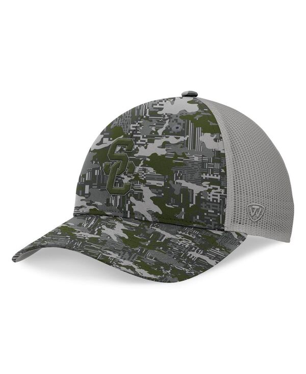 トップオブザワールド メンズ アクセサリー 帽子 Top of the World Men's Gray USC Trojans OHT Military Appreciation Pledge Trucker Camo Adjustable Hat Gray グレー