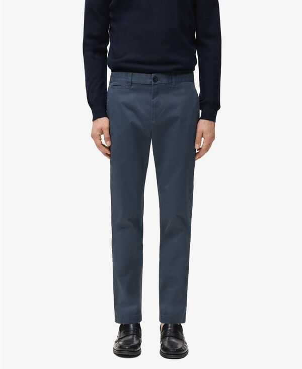 マンゴ メンズ ボトムス カジュアルパンツ クロップド MANGO Men's Prato Cropped Tapered Chino Pants Indigo Blue インディゴ