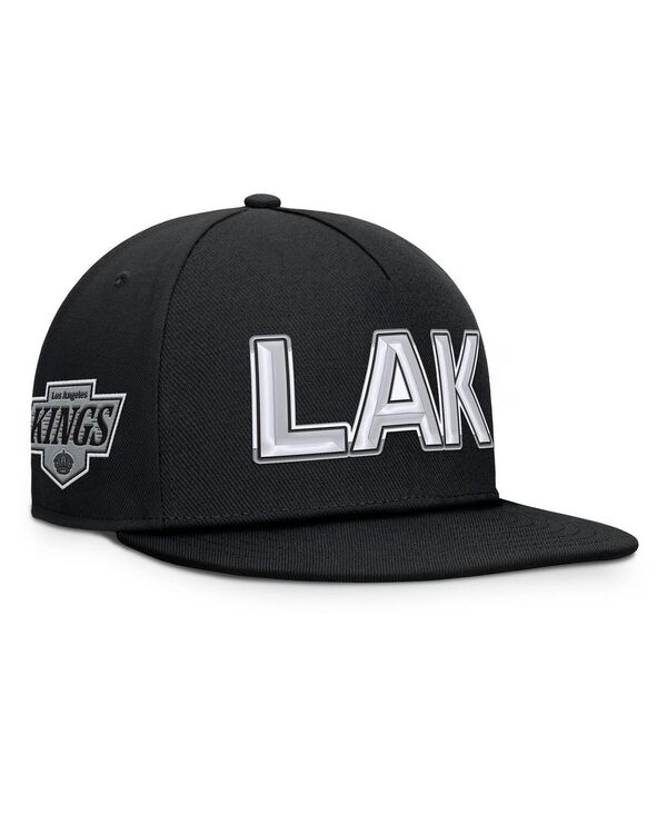 ファナティクス メンズ アクセサリー 帽子 Fanatics Men's Black Los Angeles Kings Authentic Pro Rink Team Code Snapback Hat Black ブラック｜ReVida 店