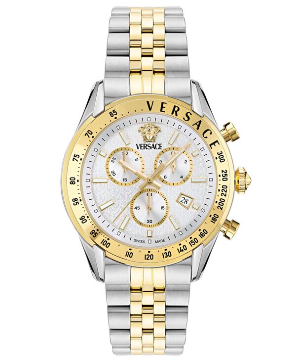 ヴェルサーチ メンズ アクセサリー 腕時計 Tシャツ Versace Men's Chrono Master Two-Tone Stainlessteel Bracelet Watch 44mm Two Tone|ReVida 店
