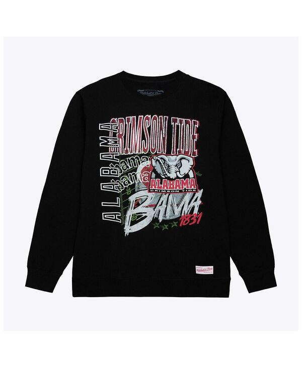 ミッチェル&ネス メンズ アウター パーカー・スウェット クルーネック シャツ フリース Mitchell & Ness Men's Black Alabama Crimson Tide Half Time Fleece Crewneck Sweatshirt Black ブラック