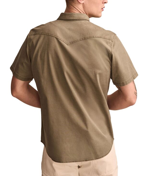 ラッキーブランド メンズ トップス シャツ 半袖 Lucky Brand Men'short-Sleeve Regular-Fit Western Shirt Lichen Green グリーン 18,235円