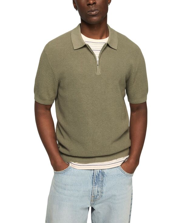 ラッキーブランド メンズ アウター 編み物・スウェーター スポーツシャツ Lucky Brand Men\u0027s Quarter-Zipolo Sweater Sea Spray