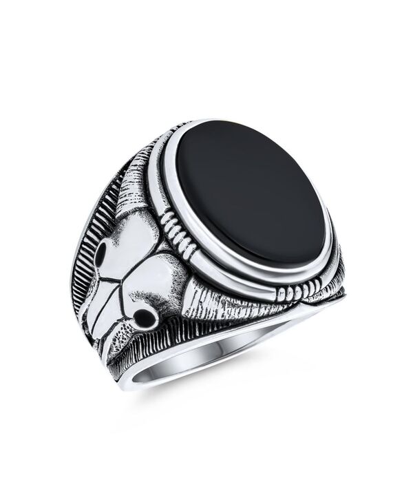 ブリング メンズ 添え物 Bling Jewelry Men\u0027signet Western Texas Longhorn Skull Ring Sterling Black onyx 黒いこと