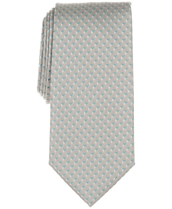 ペリーエリス メンズ アクセサリー ネクタイ Perry Ellis Portfolio Men's Juber Geo-Pattern Tie Silver シルバー｜ReVida 店
