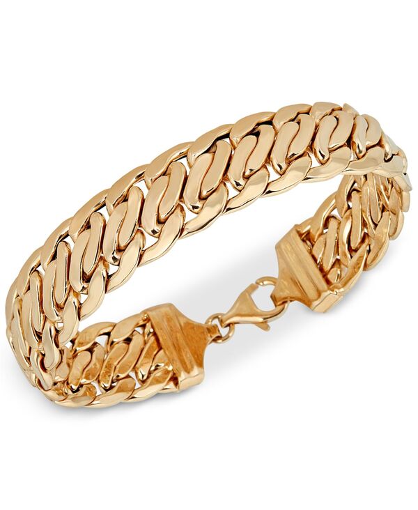 イタリアン ゴールド レディース アクセサリー ブレスレット・バングル・アンクレット Italian Gold Wide Fancy Link Chain Bracelet in 14k Gold ゴールド