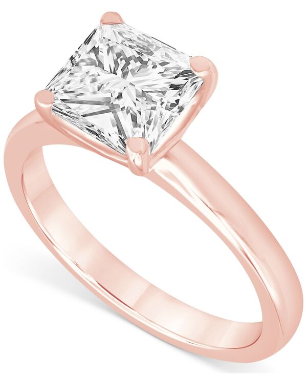バッジェリーミシュカ レディース アクセサリー リング Badgley Mischka Certified Lab Grown Diamond Princess-Cut Solitairengagement Ring (4 ct.w.) in 14k Rose Gold ゴールド
