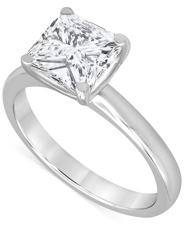 バッジェリーミシュカ レディース アクセサリー リング Badgley Mischka Certified Lab Grown Diamond Princess-Cut Solitairengagement Ring (4 ct.w.) in 14k White Gold ホワイト｜ReVida 店 745,080円