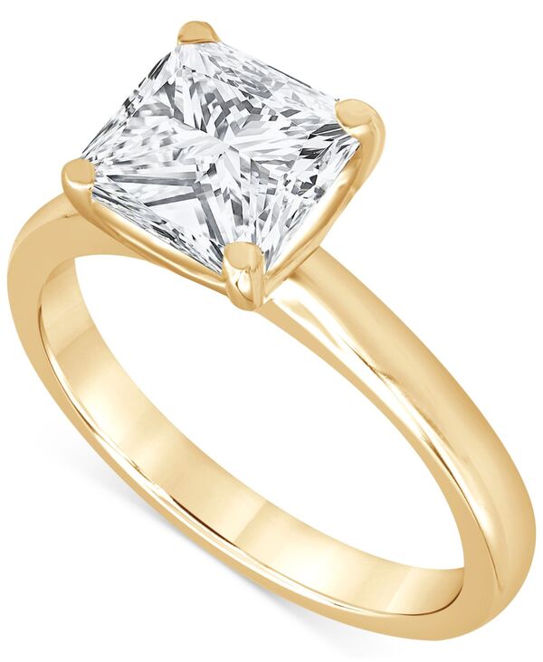 バッジェリーミシュカ レディース アクセサリー リング Badgley Mischka Certified Lab Grown Diamond Princess-Cut Solitairengagement Ring (4 ct.w.) in 14k Yellow Gold イエロー