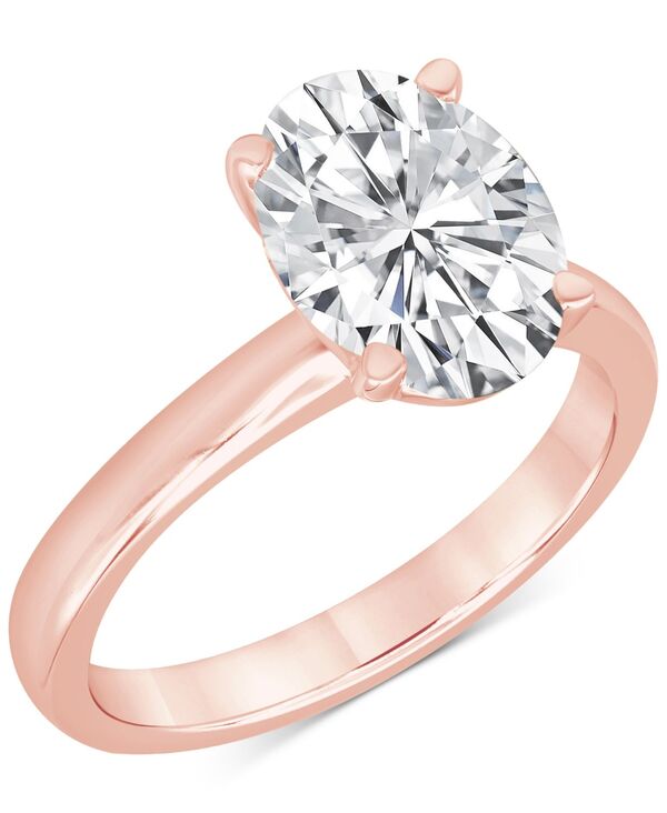 バッジェリーミシュカ レディース アクセサリー リング Badgley Mischka Certified Lab Grown Diamond Oval Solitairengagement Ring (4 ct.w.) in 14k Rose Gold ゴールド
