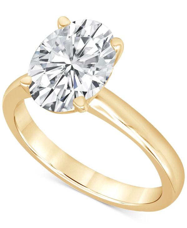 バッジェリーミシュカ レディース アクセサリー リング Badgley Mischka Certified Lab Grown Diamond Oval Solitairengagement Ring (4 ct.w.) in 14k Yellow Gold イエロー