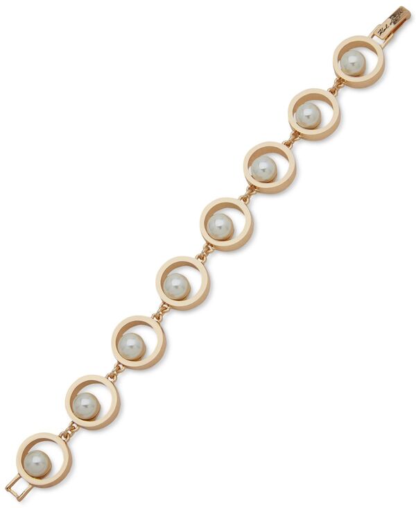 カール ラガーフェルド レディース アクセサリー ブレスレット・バングル・アンクレット KARLAGERFELD PARIS Gold-Tone Imitation Pearl Circle Link Bracelet Pearl パール