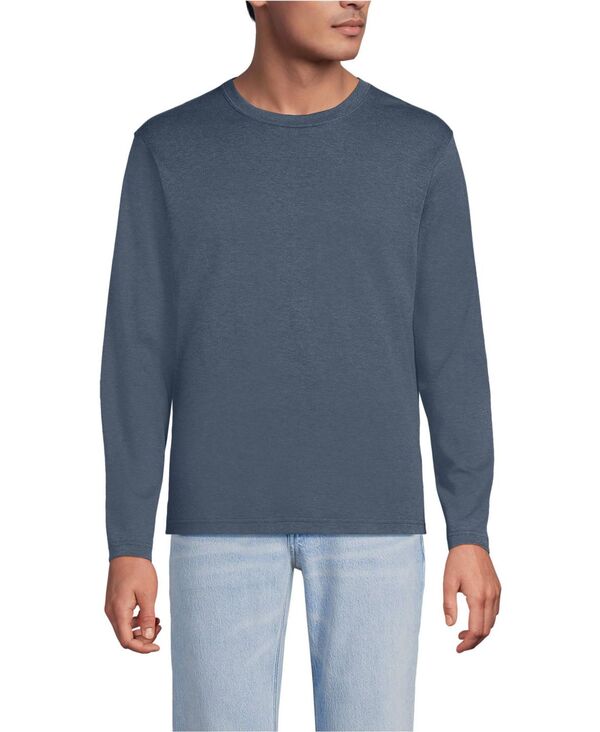 ランズエンド メンズ トップス Tシャツ コットン Lands' End Men's Long Sleeve Cotton Supima Tee Dusk indigo heather ヘザー