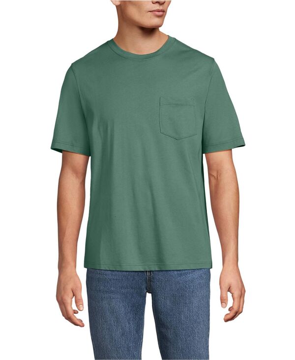 ランズエンド メンズ トップス Tシャツ Lands' End Men'super-T Short Sleeve T-Shirt with Pocket Eucalyptus