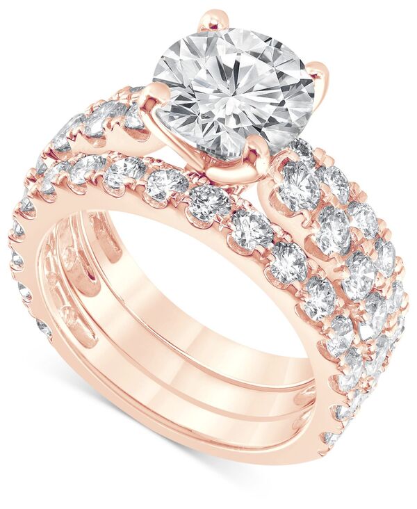 バッジェリーミシュカ レディース アクセサリー リング Badgley Mischka Certified Lab Grown Diamond 3 Pc. Bridal Set (5 ct.w.) in 14k Rose Gold ゴールド