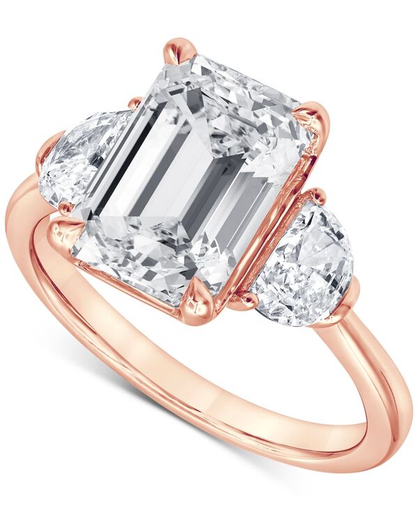 バッジェリーミシュカ レディース アクセサリー リング Badgley Mischka Certified Lab Grown Emeraldiamond Three Stonengagement Ring (4-5/8 ct.w.) in 14k Rose Gold ゴールド｜ReVida 店