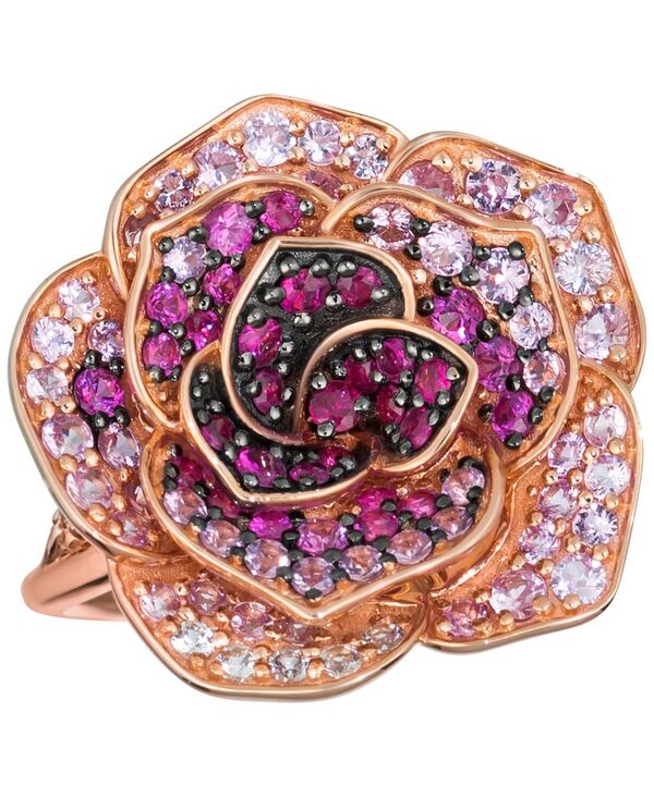 ル ヴァン レディース アクセサリー リング Le Vian Multicolor Sapphire (1-5/8 ct.w.) & Nude Diamond (1/8 ct.w.) Flower Statement Ring in 14k Rose No Color ゴールド